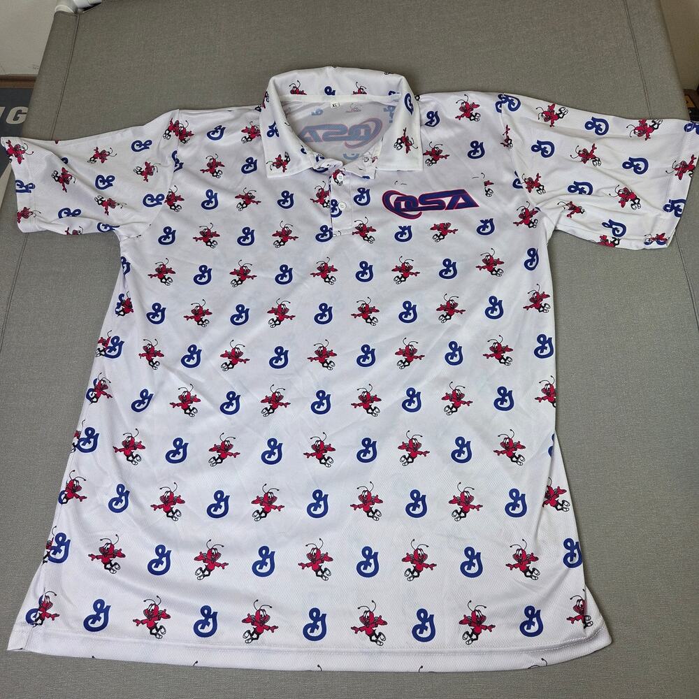 General Mills Honey Nut Cheerios Bee All Over Print Polo Shirt XL Promo